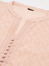 Women's Pink Embroidered Kurta SetKC-3334-Peach